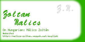 zoltan malics business card