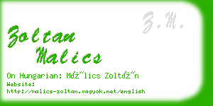 zoltan malics business card